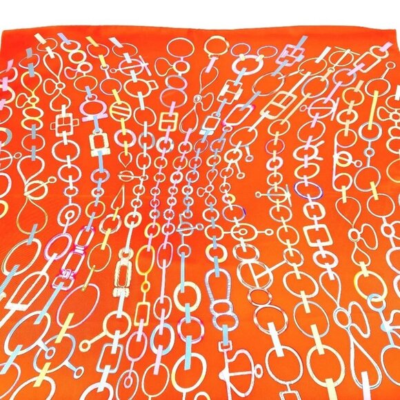 HERMES Carre90 Carre 90 DO RE BOUCLES Scarf silk Orange Unused - Picture 2 of 16